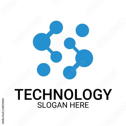 Technology logo template vector art