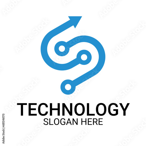 Technology logo template vector art