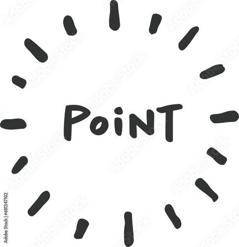 黒色の「POINT」の手書き文字素材