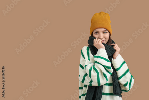 Young woman in winter cloth...