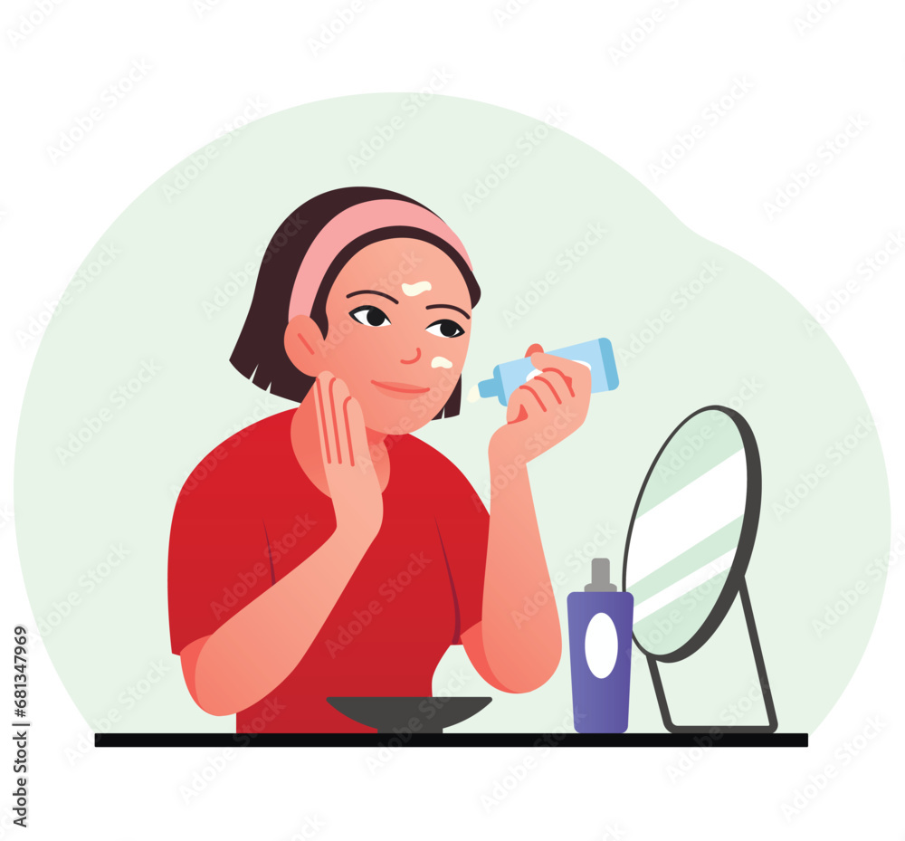Fototapeta premium Cleansing skin of face concept