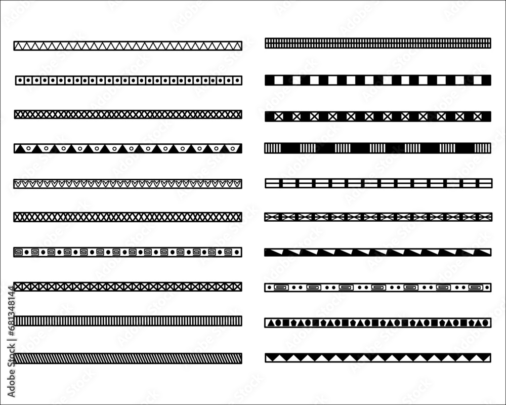Fototapeta premium Collection of hand drawn doodle dividers, borders and abstract line. Line and vines for page decoration and element design. Vector illustration.