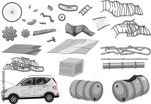 Group of Broken Objects: Junk for Recycle