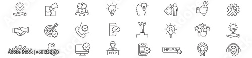 Solution, Issue, Business, Resolve, Answer, Success, Problem, icons collection vector illustration.