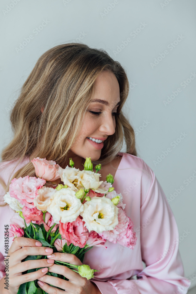 portrait of a beautiful woman with flowers portrait of a beautiful woman with flowers