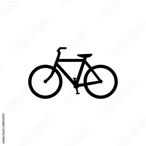 A black and white bicycle