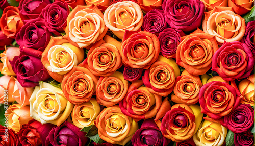 multicolored roses ai generated