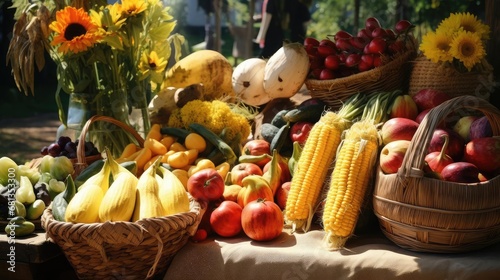 Good harvest of vegetables on the farm