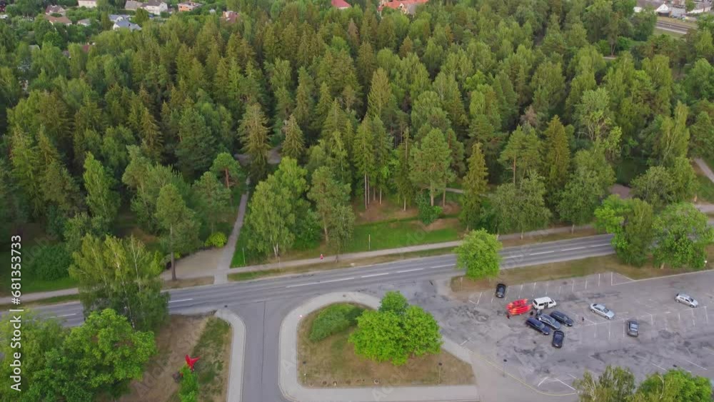 Beautiful township of Sigulda in Latvia, aerial drone view Beautiful township of Sigulda in Latvia, aerial drone view
