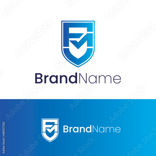 Letter F M L Shield Logo Design photo