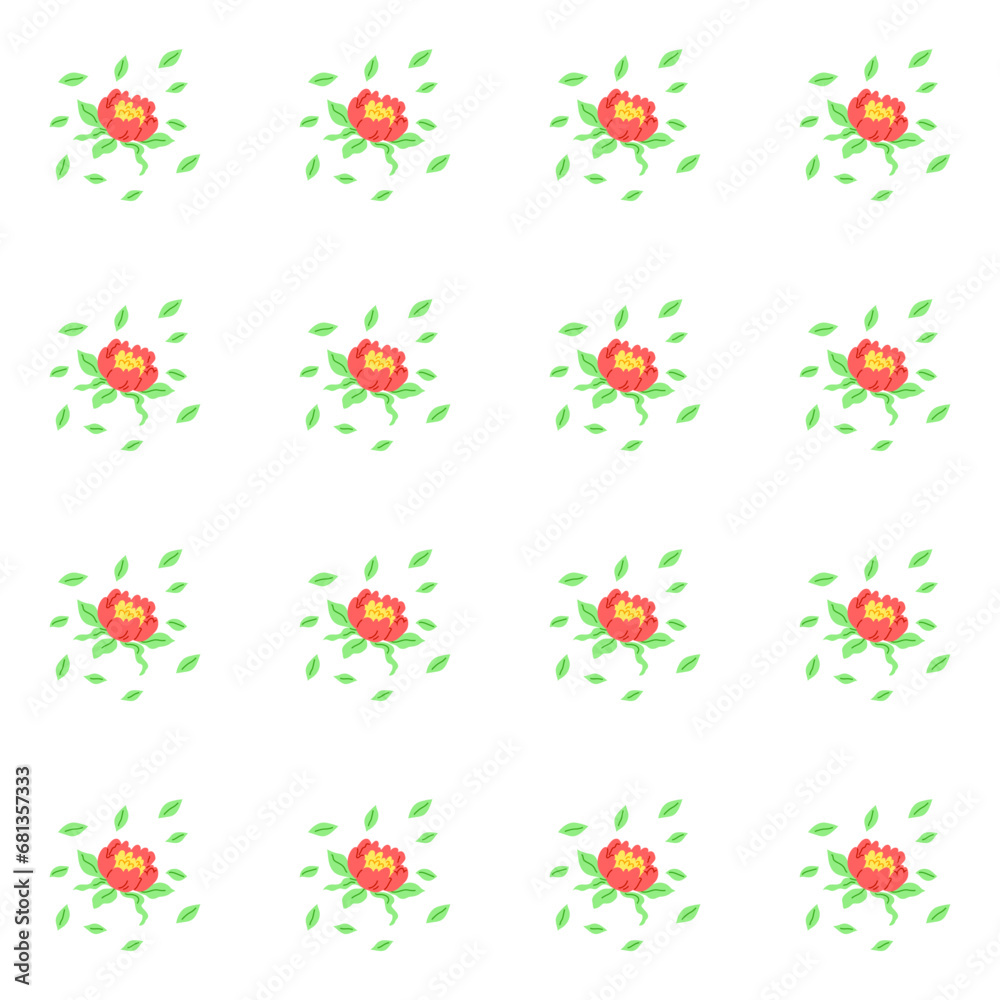 Flower pattern vector illustration. The intricate ornamentation showcased variety floral motifs The botanical themed wallpaper captured essence nature The repeat pattern on fabric created sense rhythm