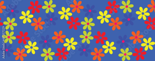 seamless pattern with colorful flowers