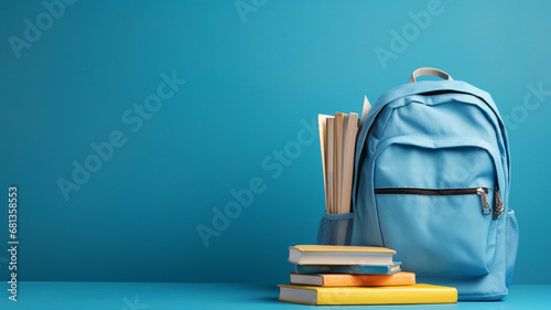 school bag with supplies