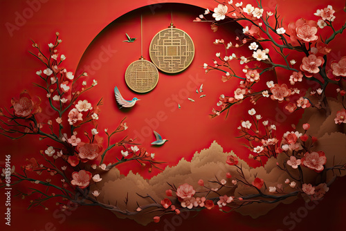 A Chinese New Year, Dragon year. Greeting card, Banner , Wallpaper