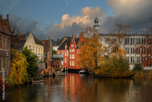 Gent - canal and typical brick houses