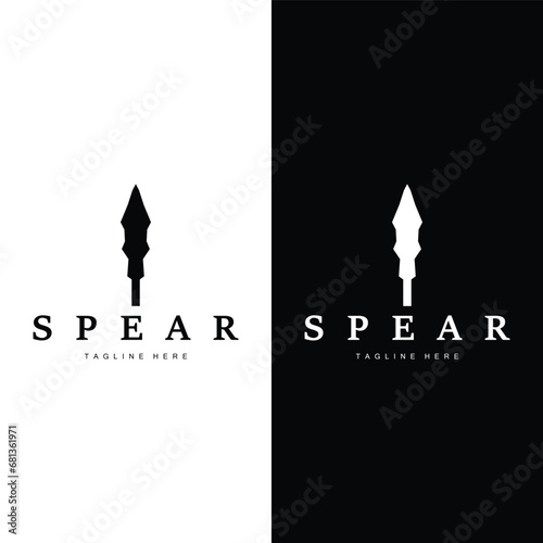 Spear Logo Old Vintage Rustic Simple Design Business Brand Spear Arrow photo