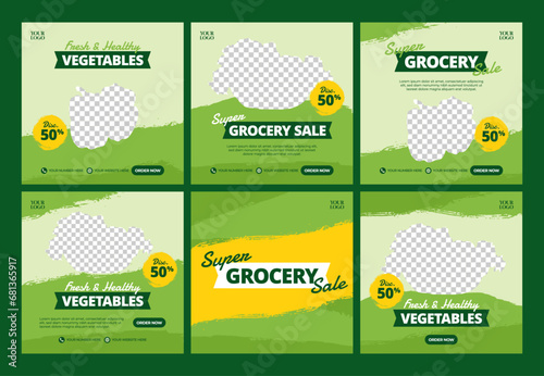 Dynamic Fresh Vegetable Grocery Social Media Banner Template