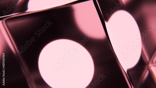 Distorted red light in a transparent cube
