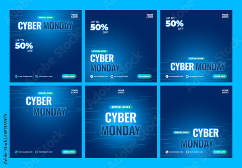 Cyber Monday Sale Modern Website Banner or Social Media Post