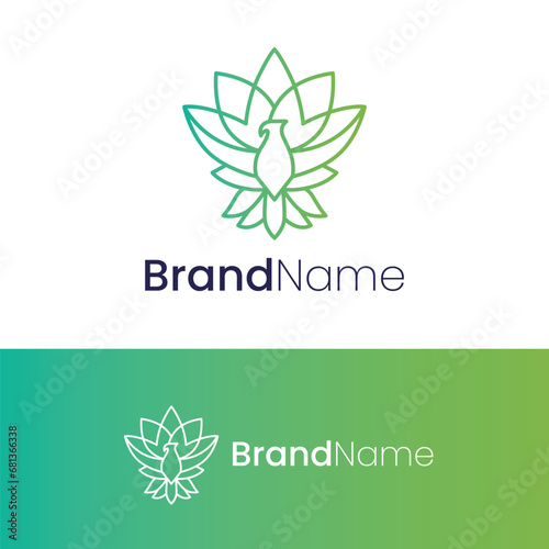 Lotus Phoenix Bird Logo Design