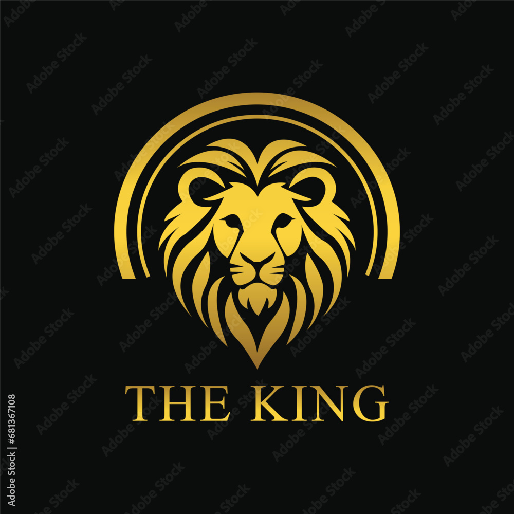 lion head vector logo design isolated on a black background lion head vector logo design isolated on a black background