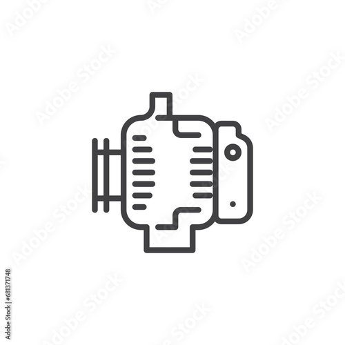 Car alternator line icon
