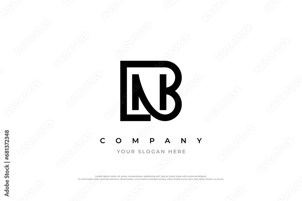 Initial Letter NB Logo or BN Monogram Logo Design