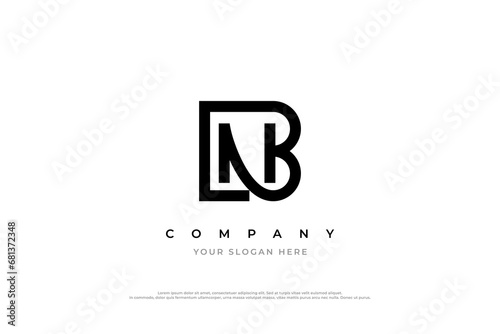 Initial Letter NB Logo or BN Monogram Logo Design photo