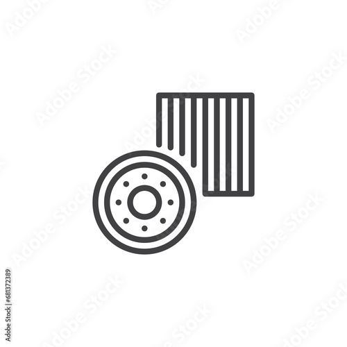 Car oil filter line icon
