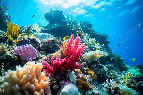 ecological importance and fragility of coral reefs, embodying symbiotic relationships, biodiversity, and need for conservation in these vibrant marine environments