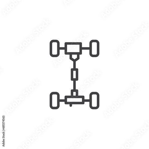 Rear and front car axle line icon © alekseyvanin