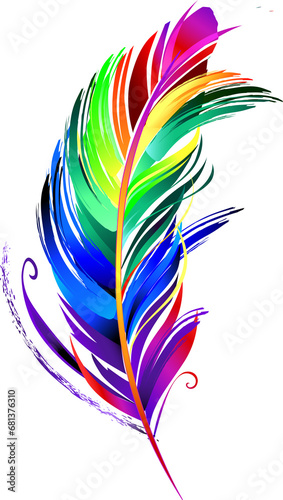 Rainbow feather luminescent paint