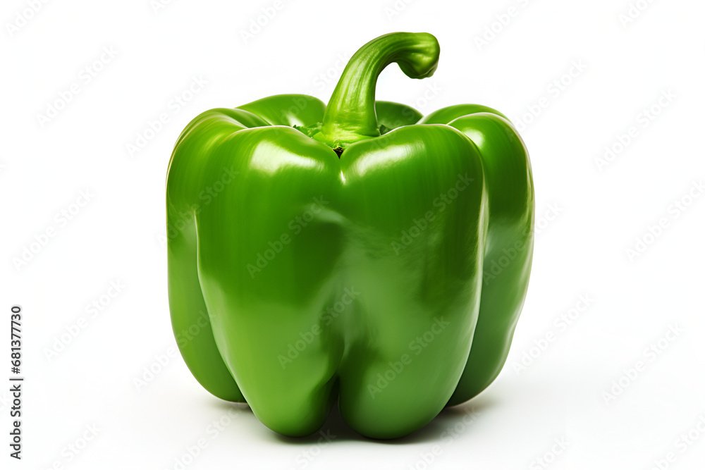 green capsicum white background green capsicum white background