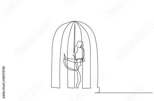bird cage object freedom captivity life line art design