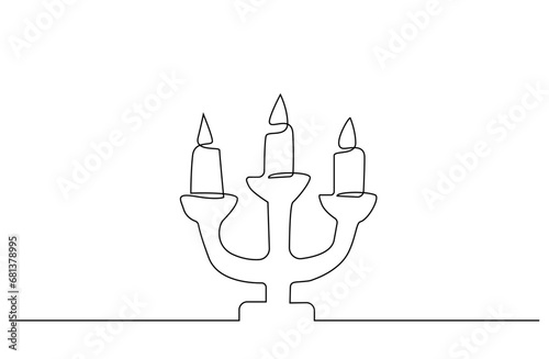 old historical candlestick candle classic retro vintage object line art design
