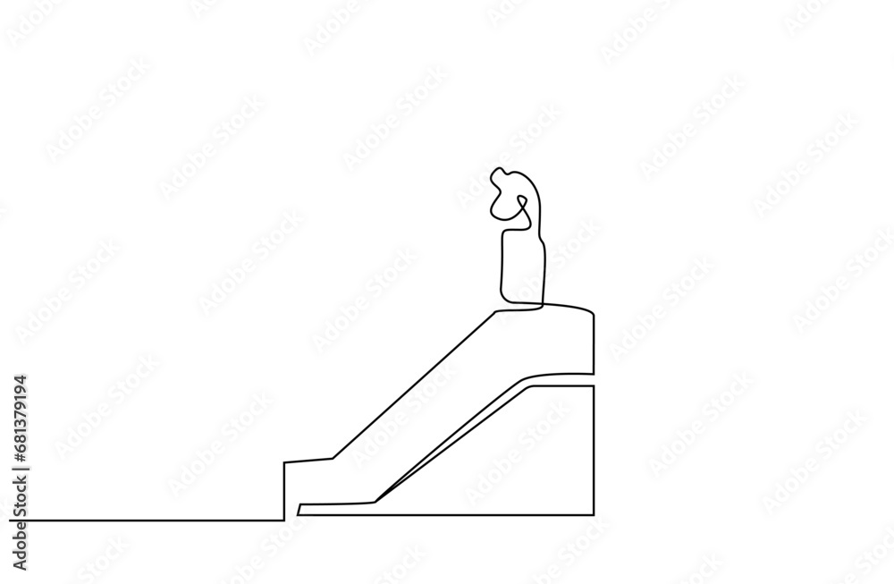 escalator person people waiting line art design escalator person people waiting line art design