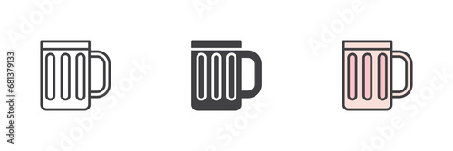 Beer mug different style icon set