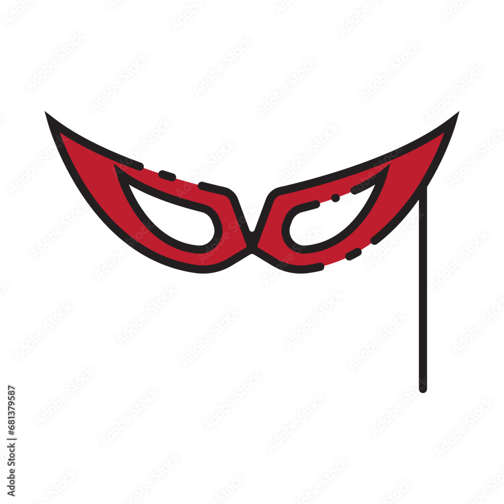 carnival glasses icon vector