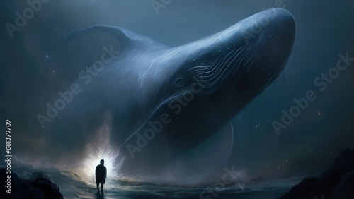 The legend of the Bakekujira a ghostly whale that appears when someone is about to die. . photo