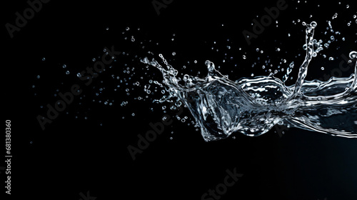 Water splash on black