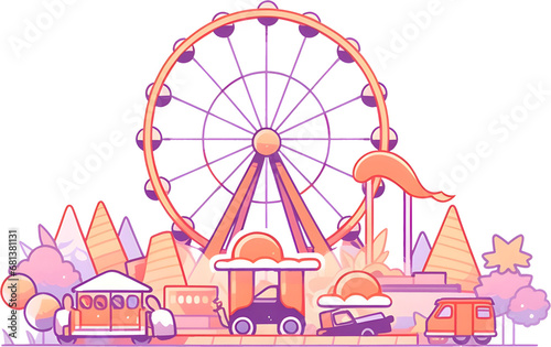 ferris wheel on transparent background photo