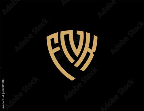 FNK creative letter shield logo design vector icon illustration photo