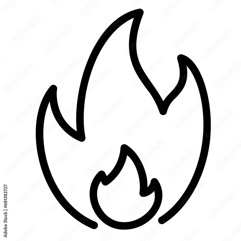 Fire flame icon. Flammable warnings related Fire flame icon. Flammable warnings related