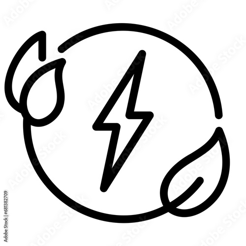 Green electricity icon. Sustainable energy related