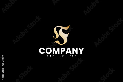 initial FS or SF gothic style modern logo for business and consulting company