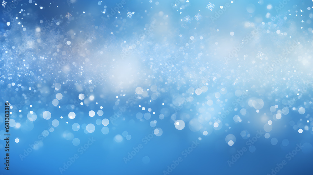 Blue and White Blurry Lights Winter background