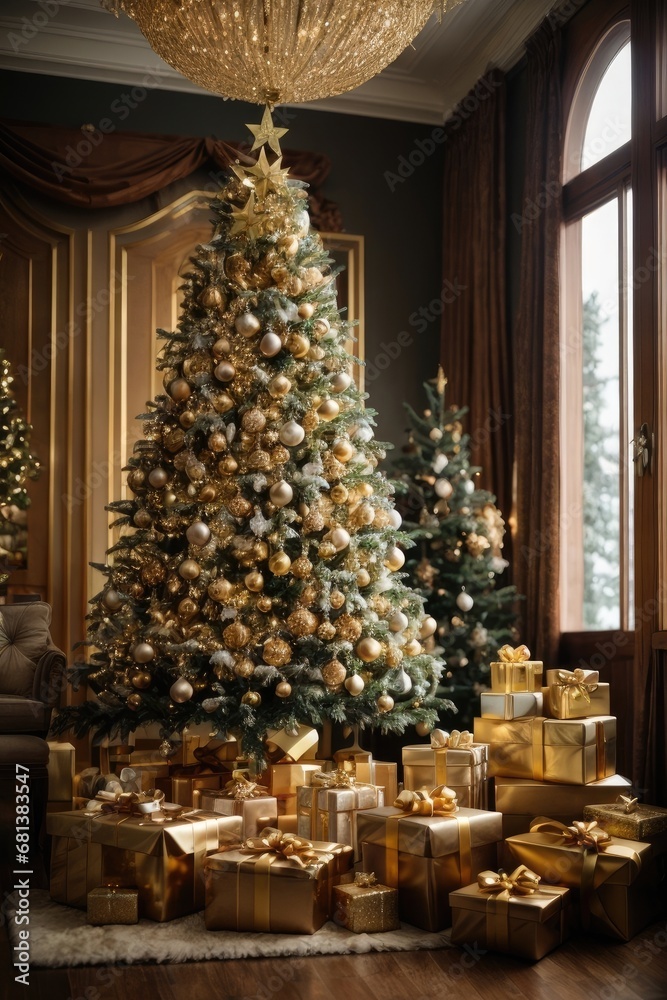 Fototapeta premium christmas tree with presents