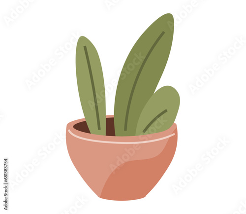 Flower pot. Vector illustration. The botanical garden showcases vast collection plant species The blooming flowers in garden create picturesque scene The foliage plants creates soothing and calming