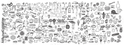 Food and drink vector illustration. food and drink large