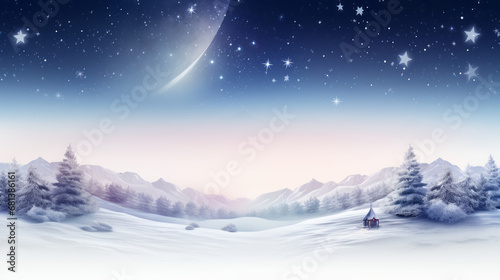 Star topped with mountains christmas scene © Vidkit